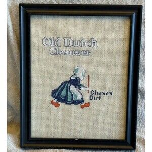 old dutch cleaner laundry room completed cross stitch sign 9.75x7.75